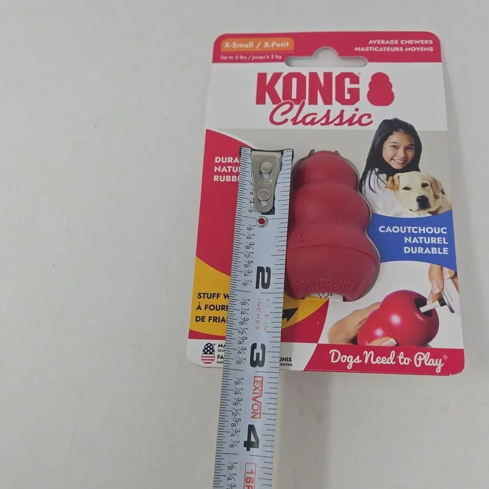 KONG Classic Stuffable Dog Toy - X-Small - Fetch & Chew Toy for Dogs Up To 5lbs